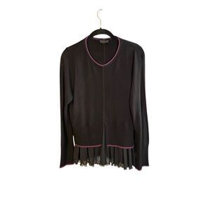 Gaspari women’s black and purple sweater with sheer hem size small